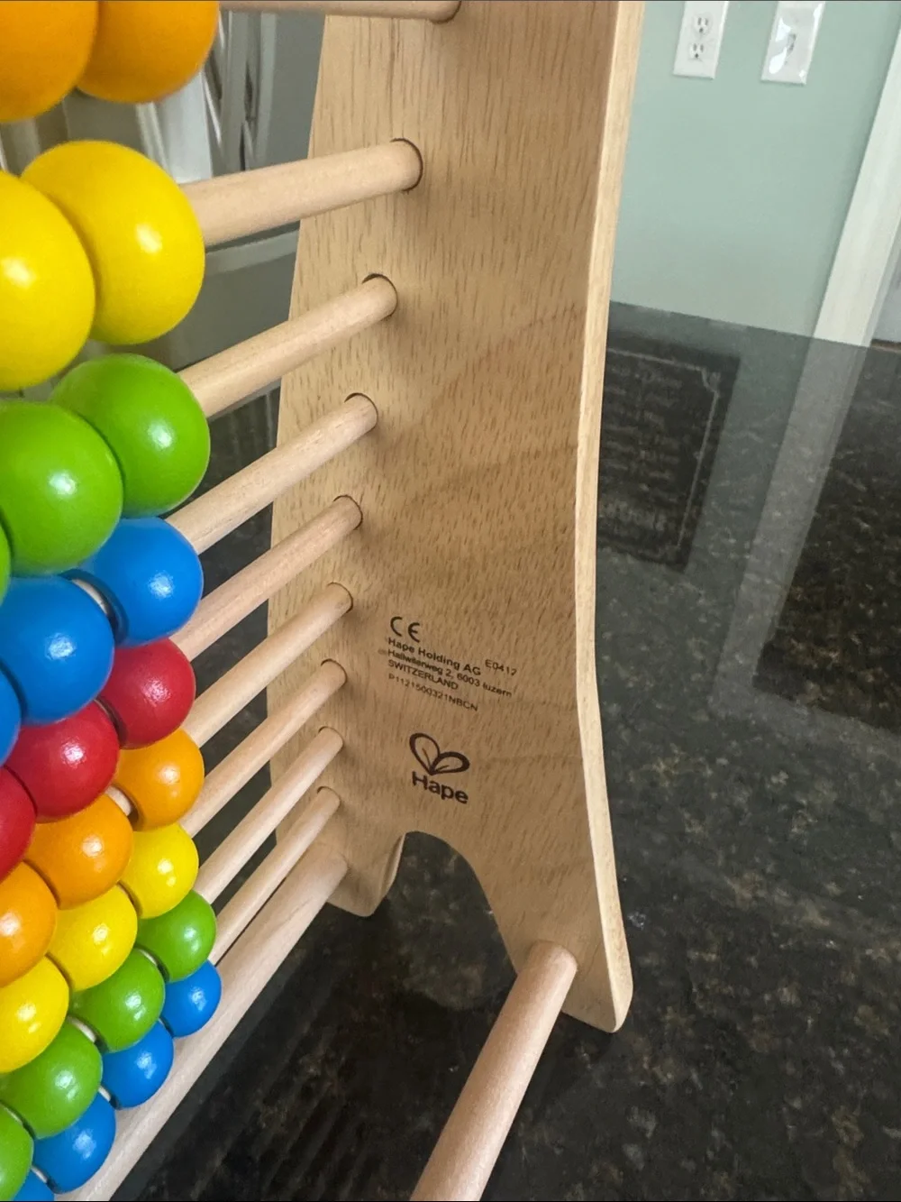 Wooden Rainbow Bead Abacus for Early Learning - Multicolor